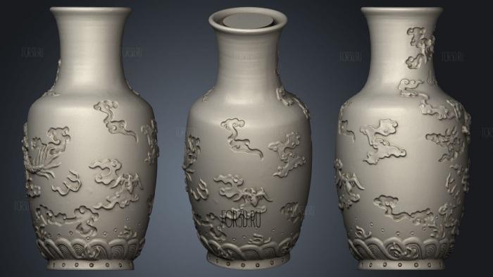Vase Of Dragon Pattern stl model for CNC
