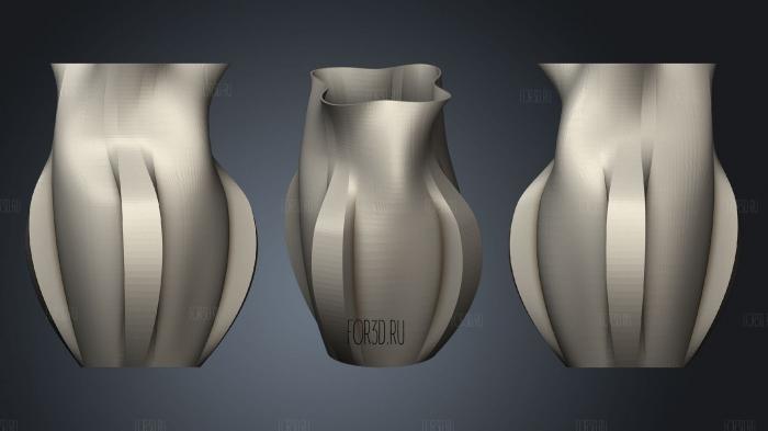Vase Of Fours stl model for CNC