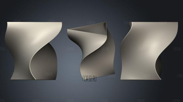 Vase Twisted Triangle stl model for CNC