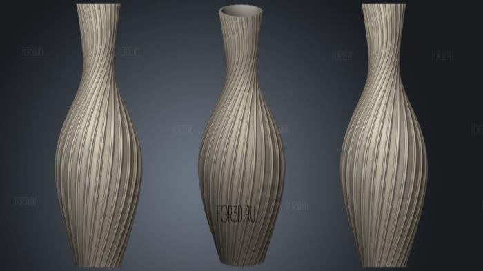 Vase With Twisted Clover Shape Fillets stl model for CNC