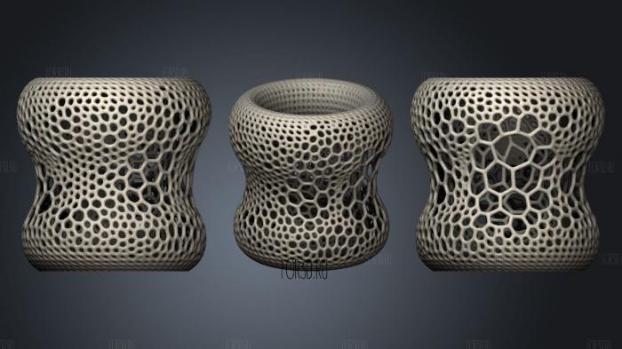 Voronoi Vase Fits Gemma And 16 Neopixel Ring stl model for CNC
