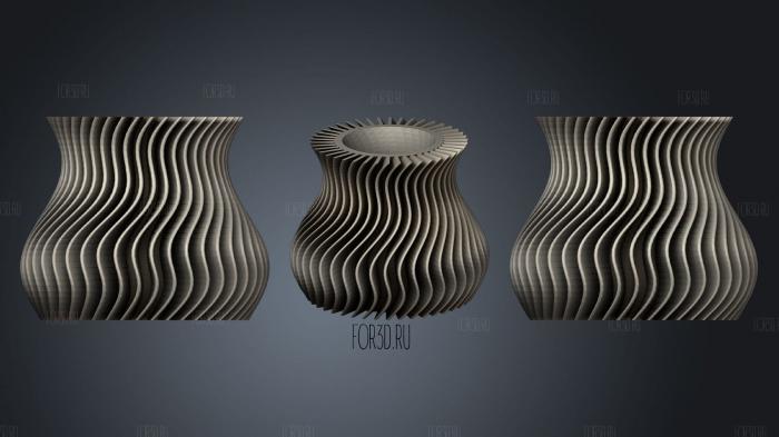 Wavelet Vase stl model for CNC