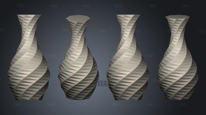 Low poly Rose Vase 001 stl model for CNC