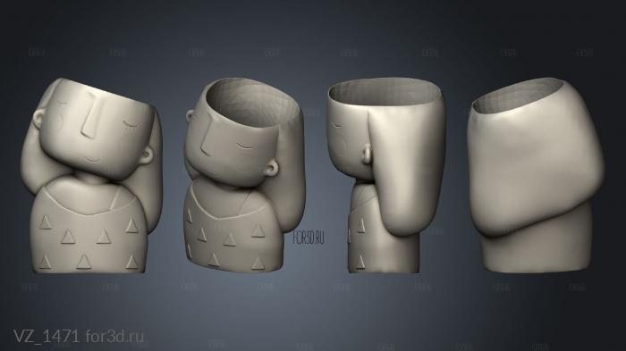 combo cute girls planter foring 3d stl модель для ЧПУ