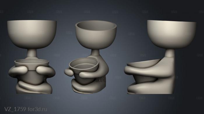 Vasos PERNA CRUZADA Cabeca 3d stl модель для ЧПУ