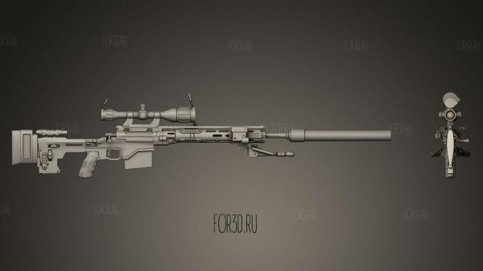 Remington MSR Sniper Rifle stl model for CNC