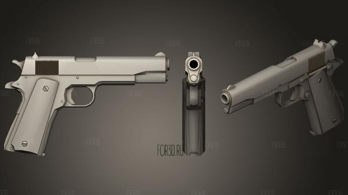 Пистолет с гравировкой 3d stl модель для ЧПУ