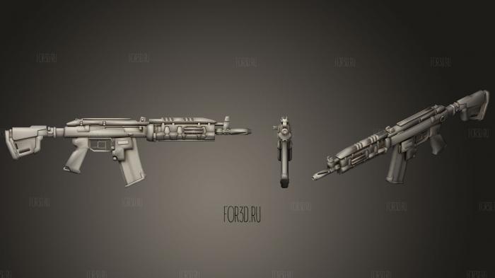 Ak 117 weapon with skin stl model for CNC