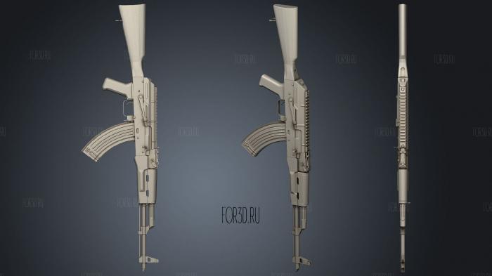 AKM AK 47 stl model for CNC