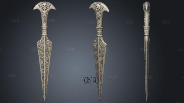 Bellatrix Lestrange dagger stl model for CNC