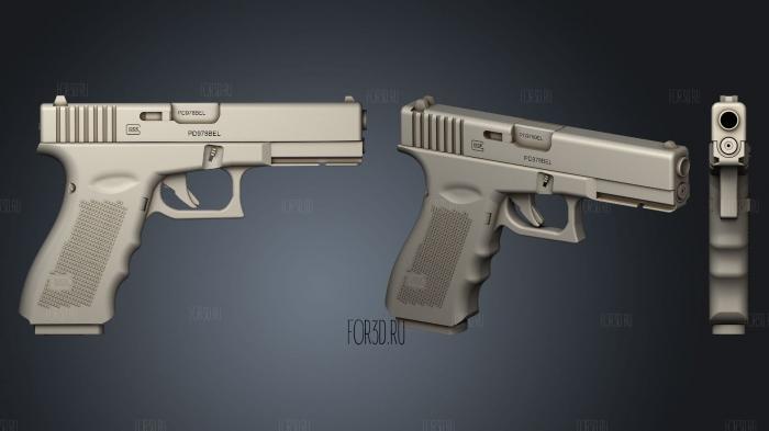Glock 17 stl model for CNC