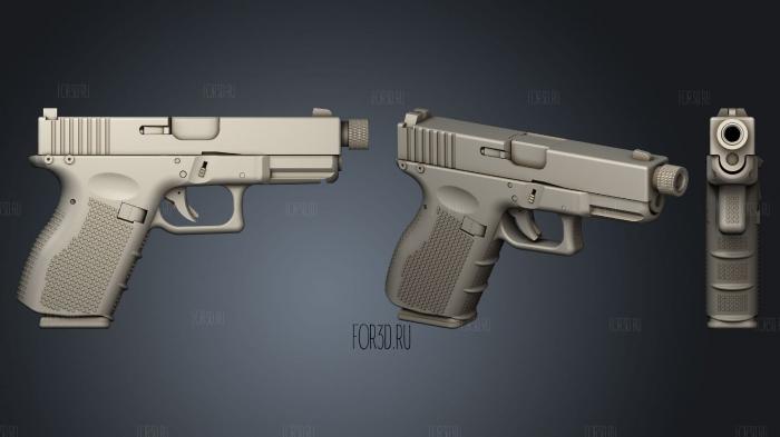 Glock 19 complete stl model for CNC