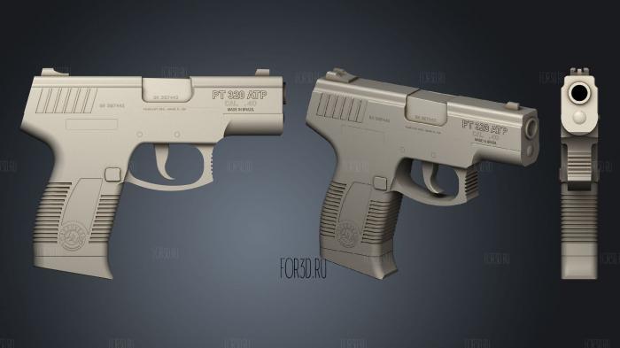 Пистолет Taurus Pt320 ( моноблочный ) 3d stl модель для ЧПУ