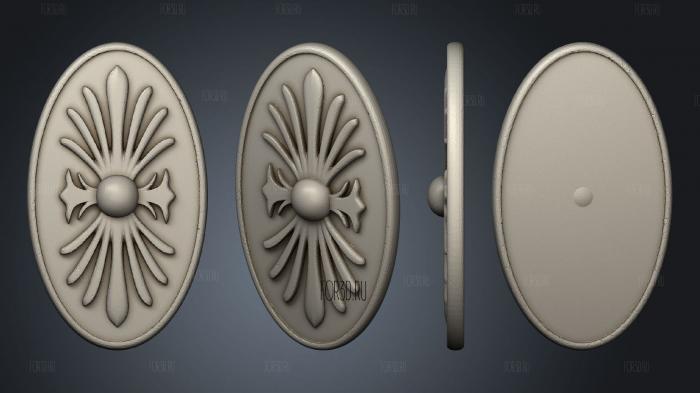 OVAL SHIELD A stl model for CNC