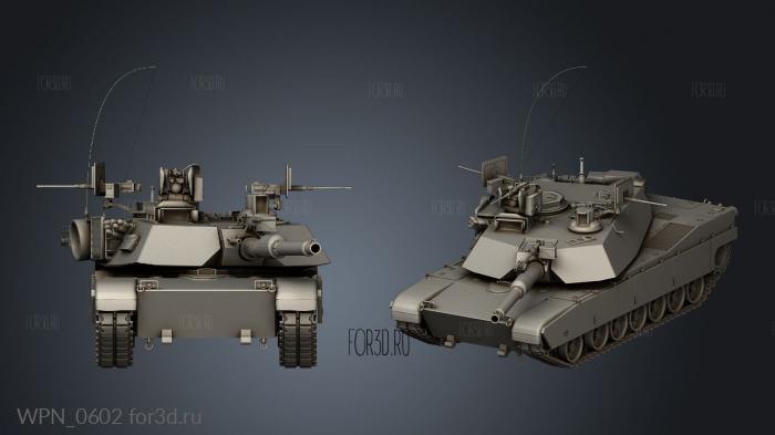 M Abrams Battle Tank Mesh stl model for CNC