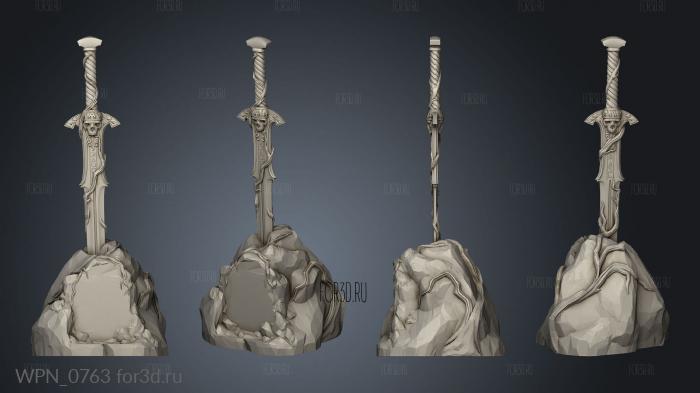 Меч в камне 3d stl модель для ЧПУ